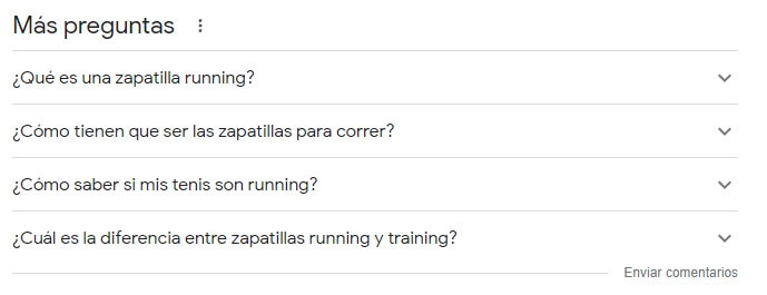 bloque de preguntas en Google